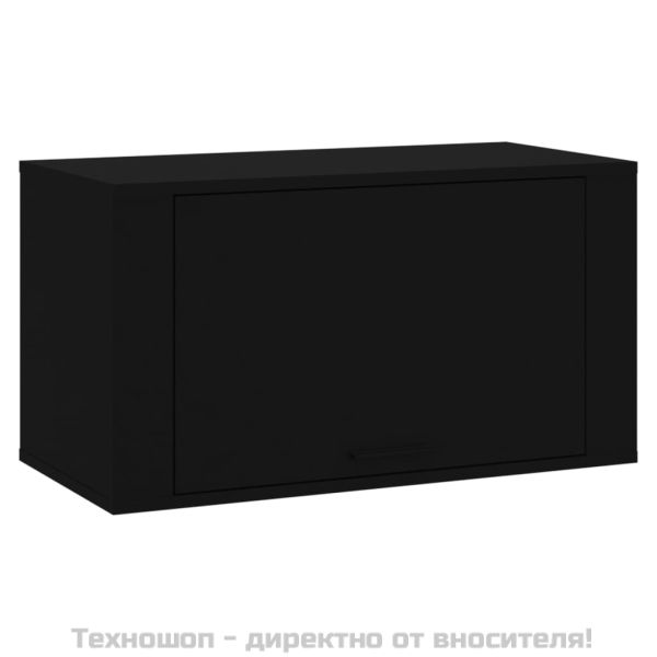 Стенен шкаф за обувки, черен, 70x35x38 см, инженерно дърво