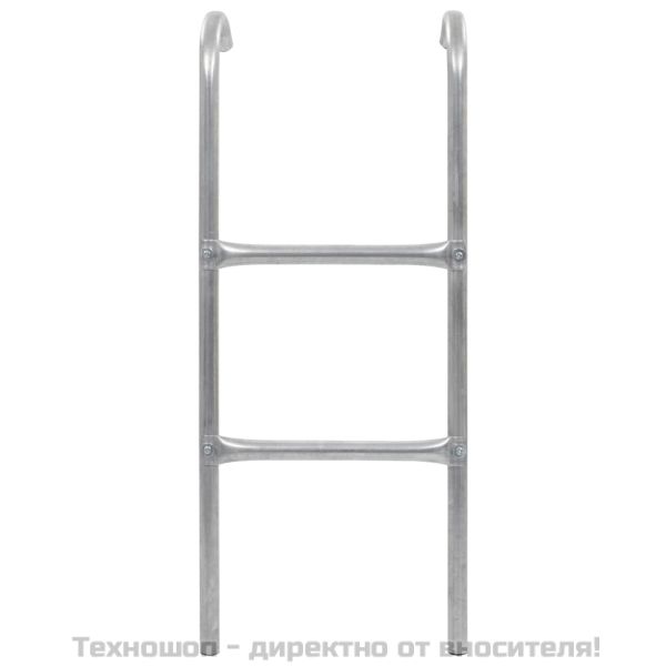 Стълба за батут с 2 стъпала, стомана, сребриста, 72 см (подходящо за височина 65 см)