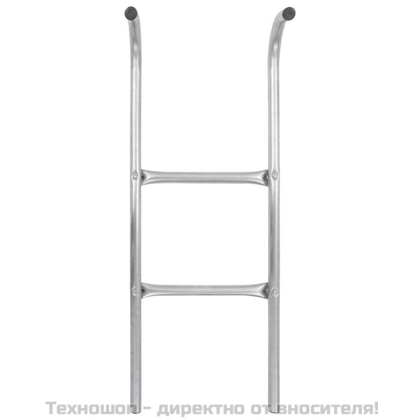 Стълба за батут с 2 стъпала, стомана, сребриста, 72 см (подходящо за височина 65 см)