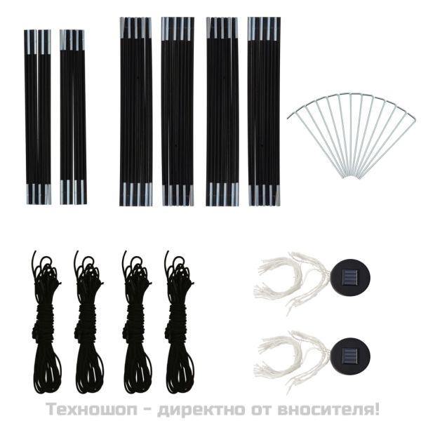 Парти шатра с LED и 4 стени, 3,6x3,6x2,3 м, камуфлаж