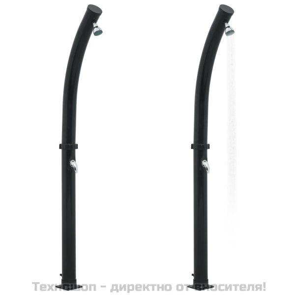 Соларен душ, черен, 214 см, 20 л