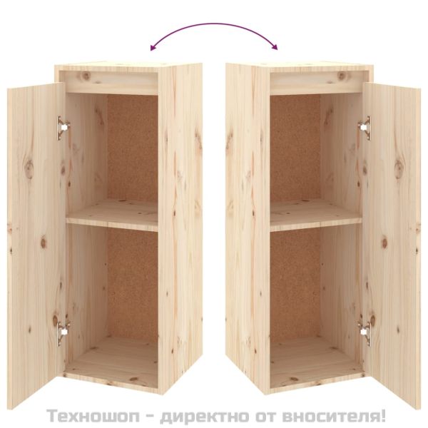 Стенен шкаф, 30x30x80 см, борово дърво масив