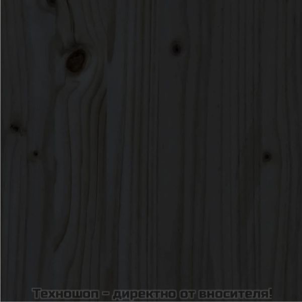 Рамка за легло, черна, борово дърво масив, 90х200 см