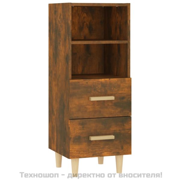 Сайдборд, опушен дъб, 34,5x34x90 см, инженерно дърво