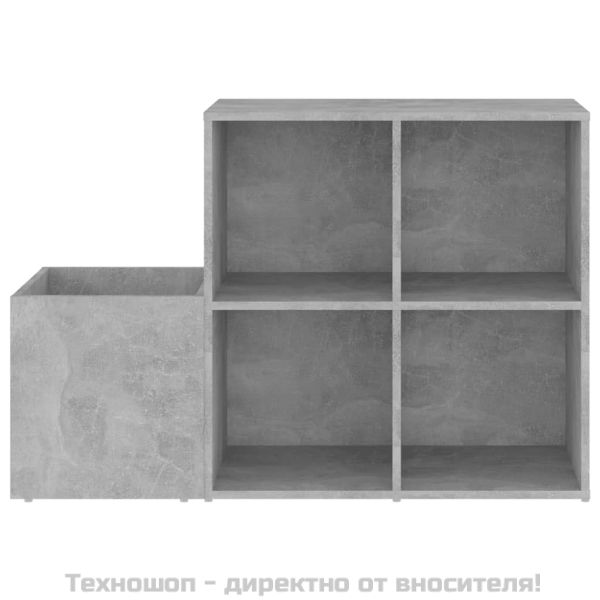 Шкаф за обувки, бетонно сив, 105x35,5x70 см, инженерно дърво