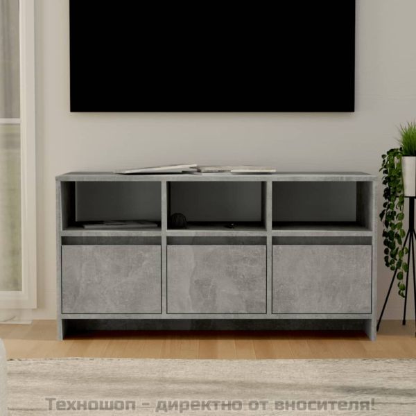 ТВ шкаф, бетонно сив, 102x37,5x52,5 см, ПДЧ
