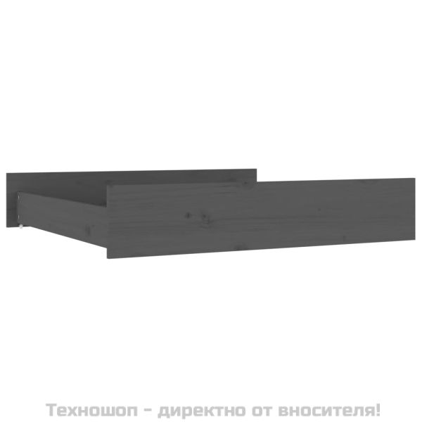 Чекмеджета за легло, 2 бр, Сиво, бор масив