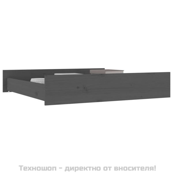 Чекмеджета за легло, 2 бр, Сиво, бор масив