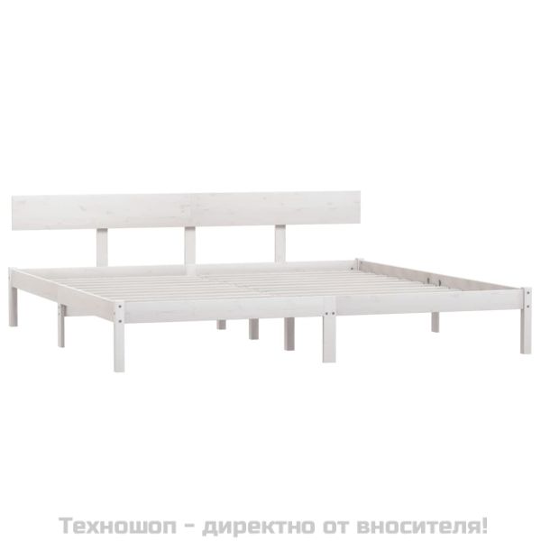Рамка за легло, бяла, бор масив, 180x200 cм, Super King