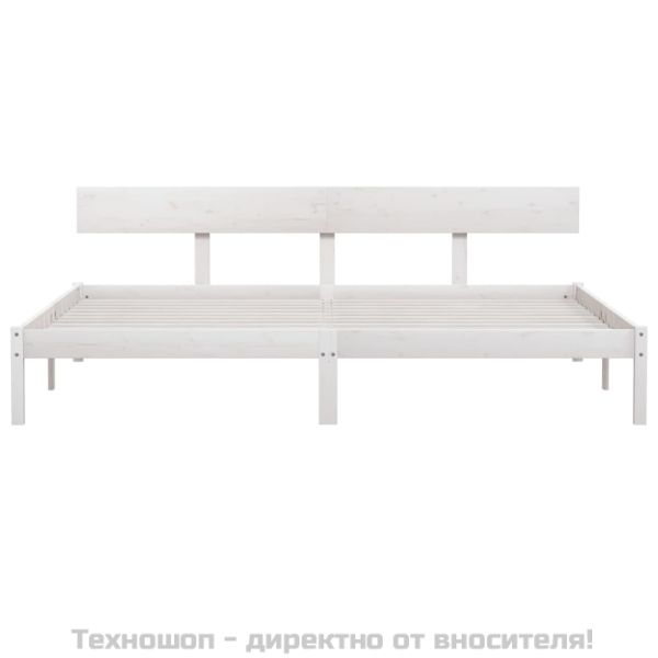Рамка за легло, бяла, бор масив, 180x200 cм, Super King