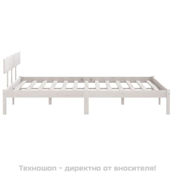 Рамка за легло, бяла, бор масив, 180x200 cм, Super King