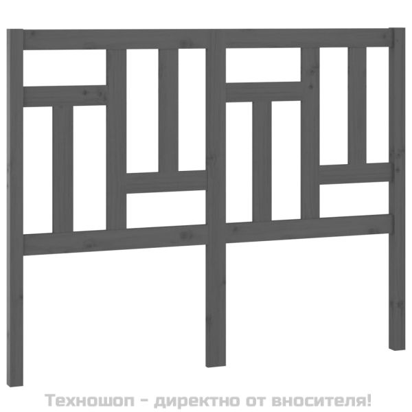 Горна табла за легло, сива, 205,5x4x100 см, бор масив