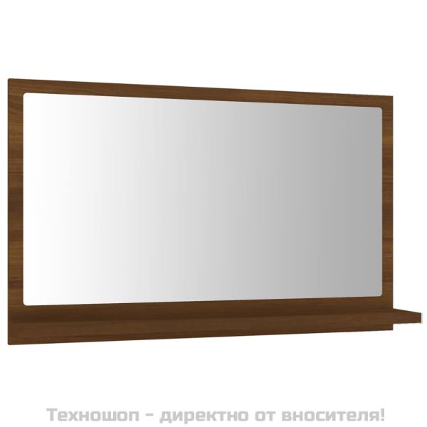 Огледало за баня, кафяв дъб, 60x10,5x37 см, инженерно дърво