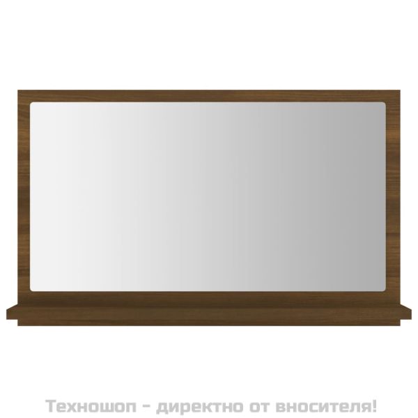 Огледало за баня, кафяв дъб, 60x10,5x37 см, инженерно дърво