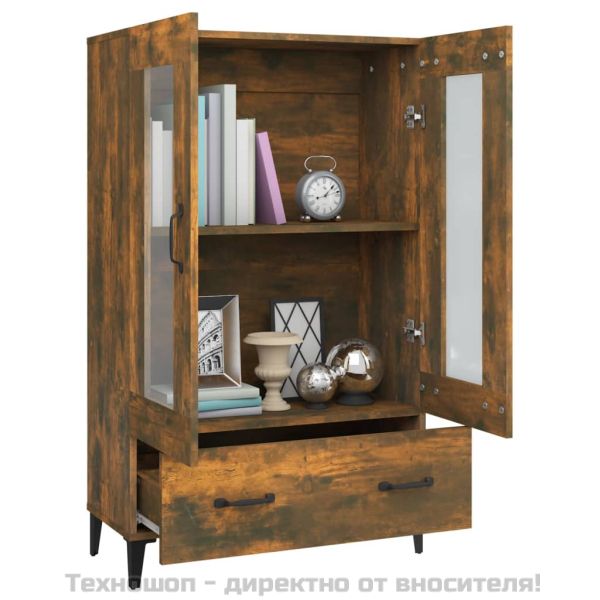 Висок шкаф, опушен дъб, 70x31x115 см, инженерно дърво