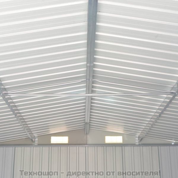 Градинска барака, зелена, 257x990x181 см, поцинкована стомана