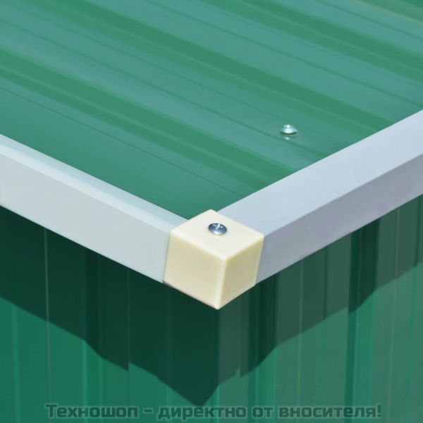 Градинска барака, зелена, 257x990x181 см, поцинкована стомана