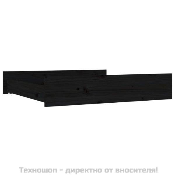 Чекмеджета за легло, 2 бр,Черен, бор масив