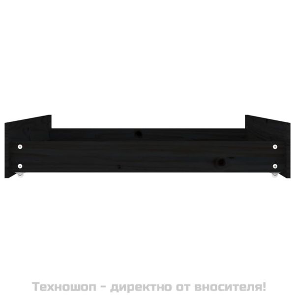 Чекмеджета за легло, 2 бр,Черен, бор масив