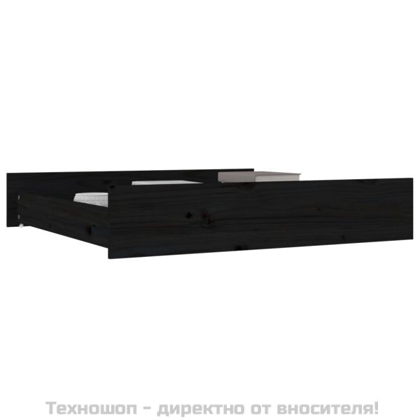 Чекмеджета за легло, 2 бр,Черен, бор масив