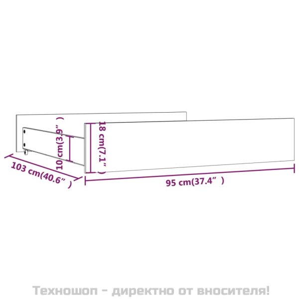 Чекмеджета за легло, 2 бр,Черен, бор масив