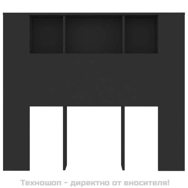 Табла за легло тип шкаф, черна, 120x18,5x102,5 см