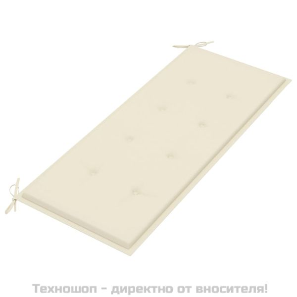 Възглавница за градинска пейка кремава 120x50x3 см оксфорд плат