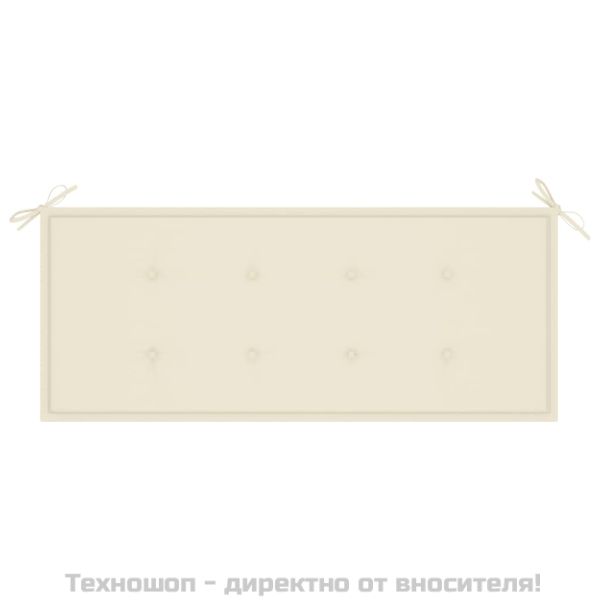 Възглавница за градинска пейка кремава 120x50x3 см оксфорд плат
