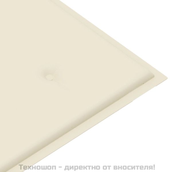Възглавница за градинска пейка кремава 120x50x3 см оксфорд плат