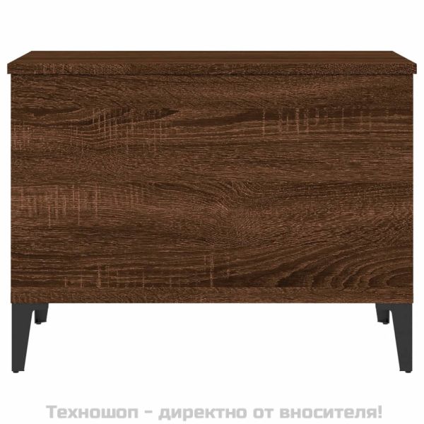 Кафе маса, кафяв дъб, 60x44,5x45 см, инженерно дърво