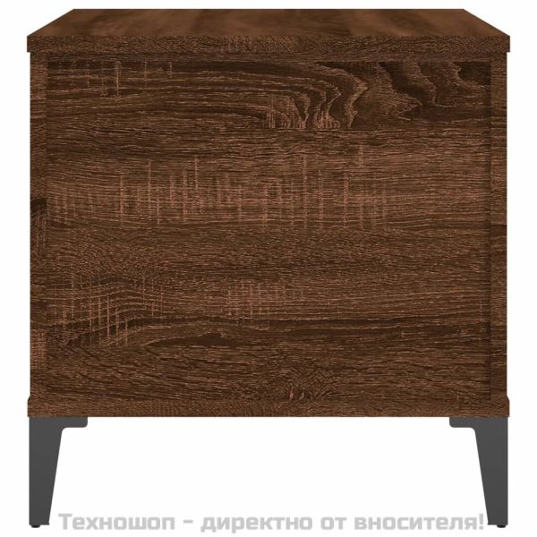 Кафе маса, кафяв дъб, 60x44,5x45 см, инженерно дърво