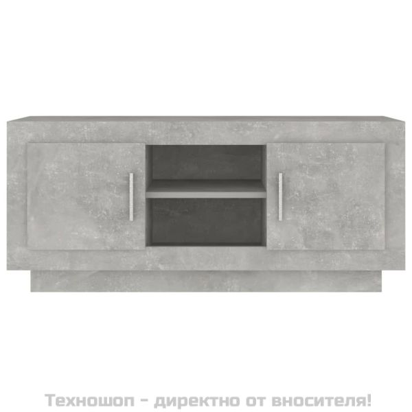 ТВ шкаф, бетонно сиво, 102x35x45 см, инженерно дърво