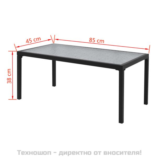 Градински комплект, 4 части, Textilene, черен