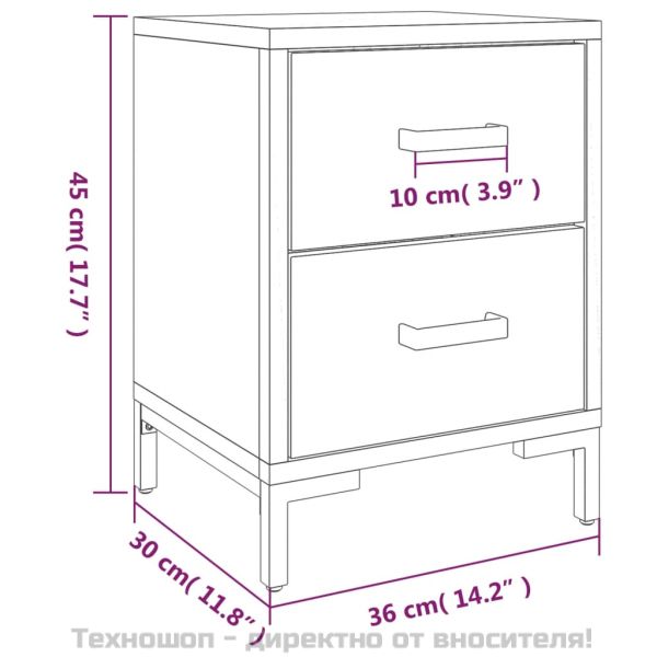 Нощни шкафчета, 2 бр, 36x30x45 см, борово дърво масив