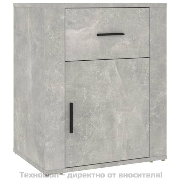 Нощно шкафче, сиво, 50x36x60 см, инженерно дърво