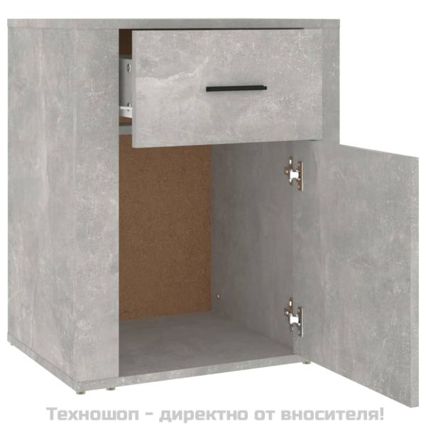 Нощно шкафче, сиво, 50x36x60 см, инженерно дърво