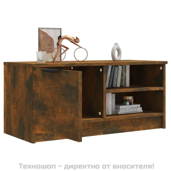 ТВ шкаф, опушен дъб, 80x35x36,5 см, инженерно дърво
