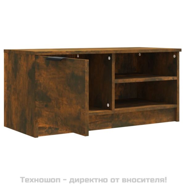 ТВ шкаф, опушен дъб, 80x35x36,5 см, инженерно дърво