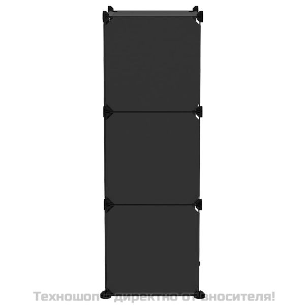 Органайзер с кубични отделения, 6 куба, черен, PP
