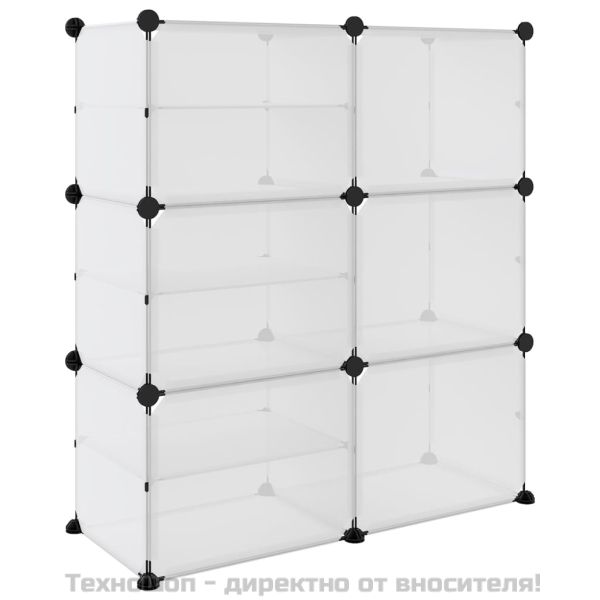 Етажерка за обувки, прозрачна, 84x31,5x93 см, PP