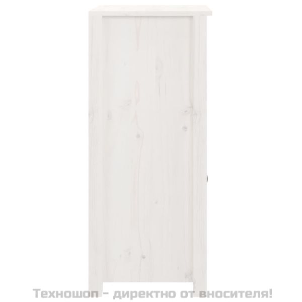 Сайдборд, бял, 40x35x80 см, бор масив