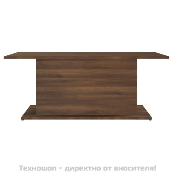 Кафе маса, кафяв дъб, 102x55,5x40 см, инженерно дърво