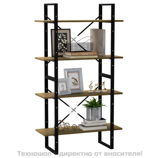 4-етажна библиотека, 80x30x140 см, борово дърво масив