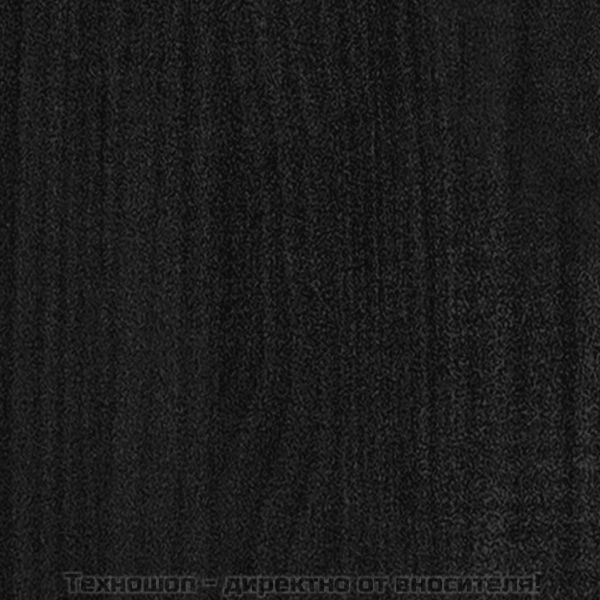 2-етажна библиотека, черна, 100x30x70 см, борово дърво масив