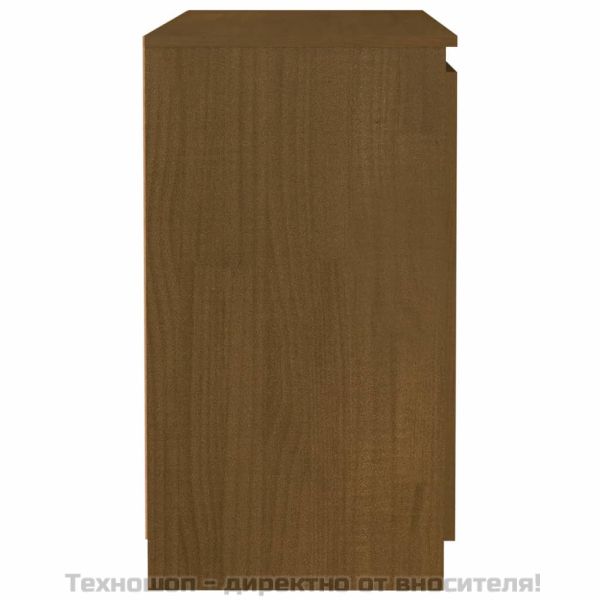 Страничен шкаф, меденокафяв, 60x36x65 см, борово дърво масив