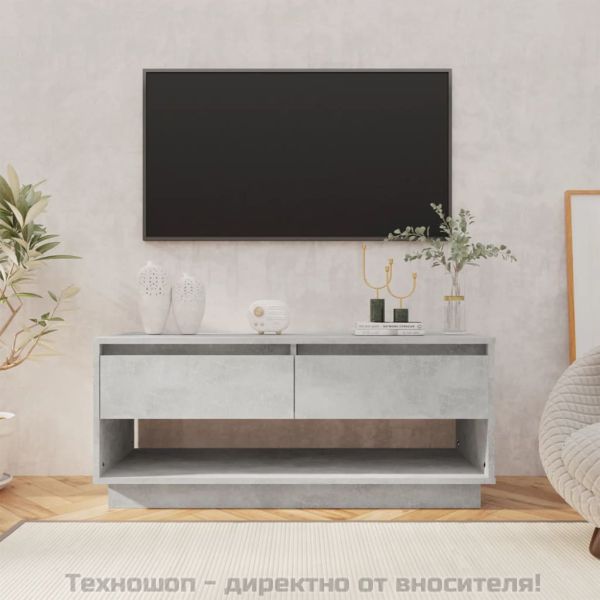 ТВ шкаф, бетонно сив, 102x41x44 см, ПДЧ