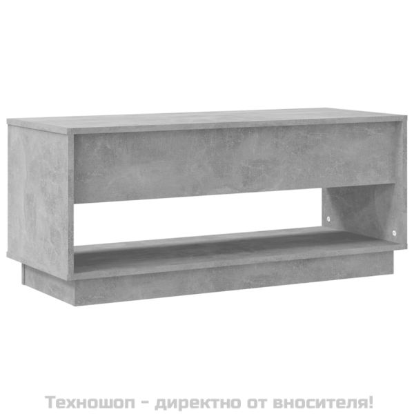 ТВ шкаф, бетонно сиво, 102x41x44 см, инженерно дърво