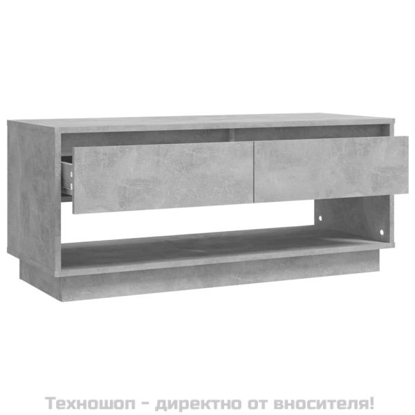 ТВ шкаф, бетонно сиво, 102x41x44 см, инженерно дърво