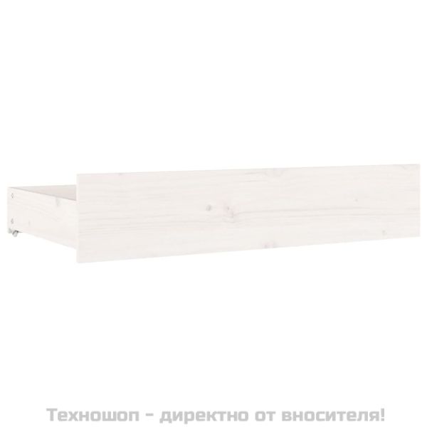 Чекмеджета за легло, 4 бр, бели, бор масив