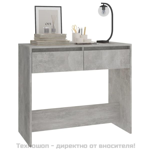 Конзолна маса, бетонно сива, 89x41x76,5 см, инженерно дърво